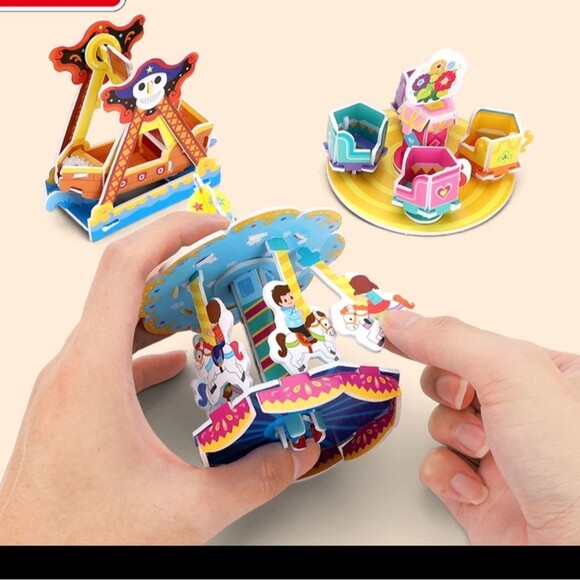 3D puzzle craft for kids Ferris Wheel educational toy assembly pieces 5 6 7 8 9+ - Picture 5 of 15